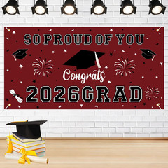 66×34″ 2026 Graduation Backdrop Banner Congrats Grad Class of 2026 Party Decor