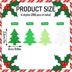 280 Pcs Christmas Confetti Glitter Green White Tree Table Decor Holiday Craft