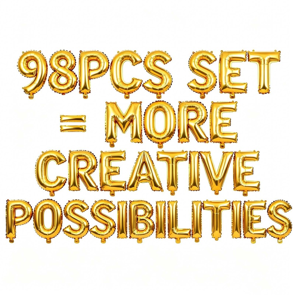 98 Pcs Gold Letter Balloons, Custom 3 Set A-Z Set for Personalizing Names & P…