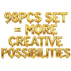 98 Pcs Gold Letter Balloons, Custom 3 Set A-Z Set for Personalizing Names & P…