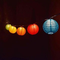 4″ Multi-Color Round Paper Lanterns, Even Ribbing, Hanging (10 PACK) Decoration