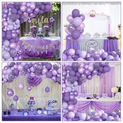 72Pcs Purple Balloons Set, Lavender Latex Balloon with 12inch Pearl Metallic …