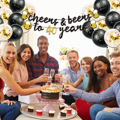 40Th Birthday Decorations for Men, 40 Birthday Decorations with 40 Inch Gold 40