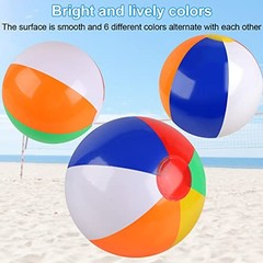 6 Pack Inflatable Beach Balls 10 Inch Rainbow Pool Toys Summer Water Games Kids