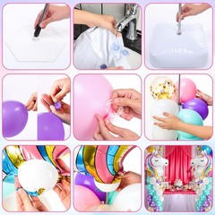 2 Set Party Balloon Column Stand Kit with 2 Balloons 100 Latex Balloons, Adju…