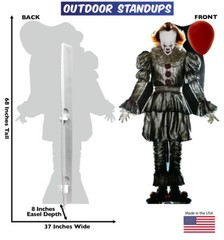 Pennywise Balloon Pennywise Balloon Clown OUTDOOR Stand Up Lifesize Cardboard Cu