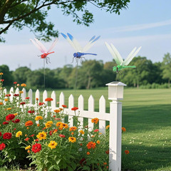 20 Pack 3D Dragonfly Clips, Fake Dragonflies with Stakes, Realistic Plastic D…