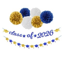 Navy-Blue White-Gold Navy-blue-white-gold Graduation Class of 2025