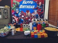 Superheroes Theme Birthday Party Decorate, 5×3.5ft Happy Birthday Backdrop