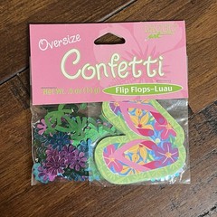 NEW 00s – Paper Art Oversized Confetti Flip Flops Luau Summer Beach Party Decor