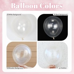 60pcs Pink and White Balloons 12inch with Clear Pastel Pearl Pink Balloons fo…
