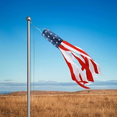 Densely Embroidered 40” American Flag Windsock for Independence Day Celebration