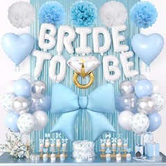Blue Bachelorette Party Decorations, White Bride To Be Bridal Shower Decorati…