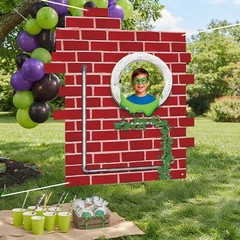 Green Turtle Party Decorations Cartoon Turtle Birthday Party Banner Red Brick…