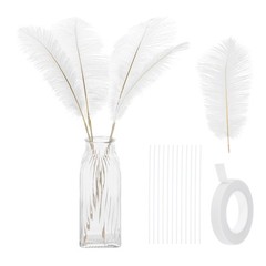 12 Pcs 10-12 Inch/ 25-30 cm Natural Ostrich Feathers Making Kit (White)