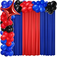 SmoothNovelty 57pcs 2026 Graduation Decorations Red Blue Black Balloon Arch K…