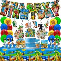 101Pcs Sprunki Birthday Party Decoration Set – 24 Cake Toppers, 18 Balloons, 1 H