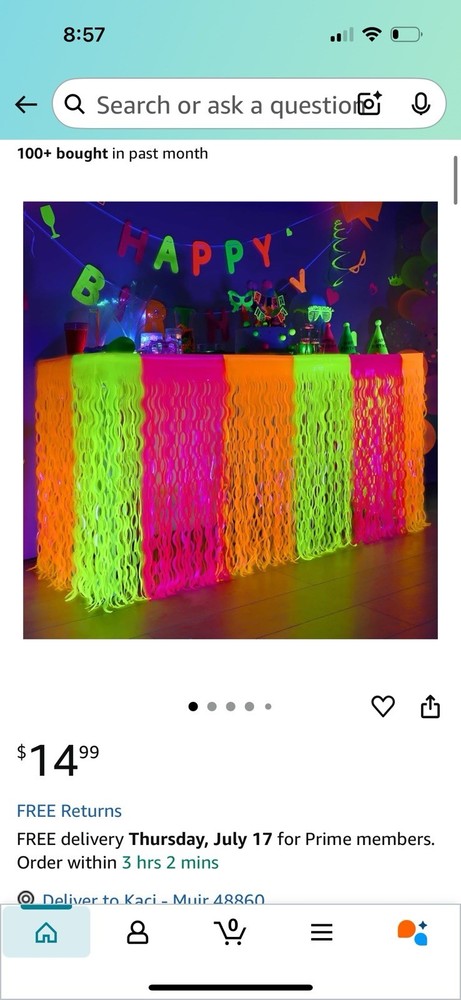 2 Pack Orange Yellow Pink Foil Fringe Curtain For Table Glowing Party Decor
