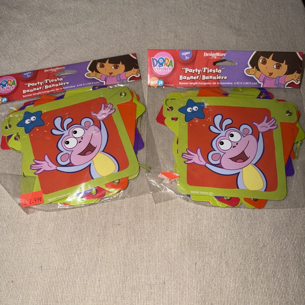 Dora The Explorer Party/Fiesta Banners (4.92’ Length) by DesignWare New Lot of 2