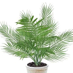 18 Branches 27 Inch Artificial [Palm] [Leave]S 6 PCS Large Faux / Fake Green
