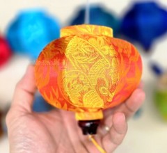 Set 24 pcs Vietnamese silk lanterns 10cm, string lanterns for wedding tent decor