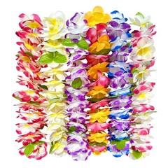 Tropical Flower Leis 6 Count, Luau Party Supplies for Summer Beach Vacation