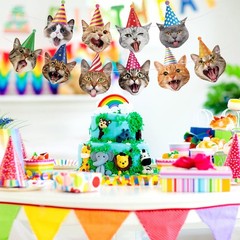 Cat Banner Party Decorations for Backdrop Cat Happy Banner Garland Sign for G…