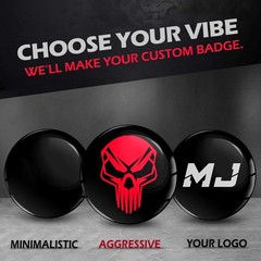 Personalised Custom 3D Domed Stickers Silicone Gel Resin Decals Emblem Name Logo