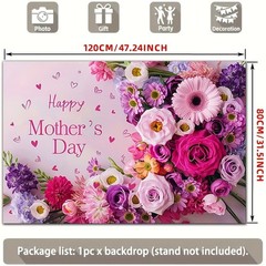 Party Backdrop 2D Flat Banner 1pc Happy Mother’S Day Floral Backdrop Decoration☋