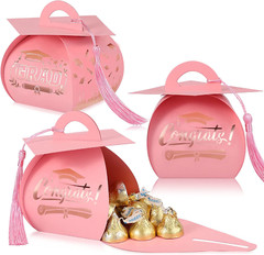 30 Pcs Graduation Cap Gift Box Party Favors Candy Box with Tassel