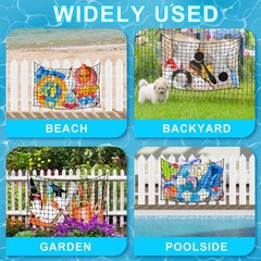 Extra Large Pool Toy Float Storage Net with Hooks and Cable Ties, 71×47»