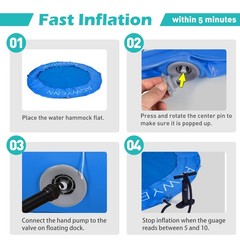 ACWYENN 6/8/10/12FT Inflatable Water Hammock Lake Floats for Adults Round Flo…