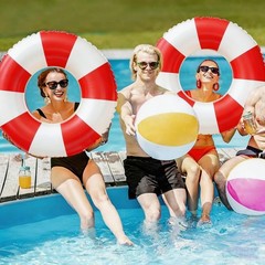 4PCS Floats for Adults Rings Striped Pool Float Large Swim Ring for Adults,30…