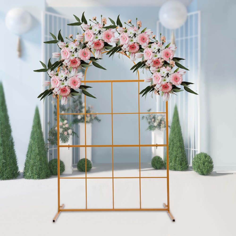 Gold Metal Arch Stand Balloon Backdrop Stand Plant Stand Garden Holder Rack