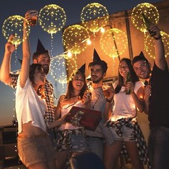 10 PACKS LED Bobo Balloons Clear Light Up BalloonsHelium Glow Bubble Balloons…