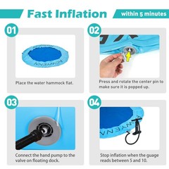 ACWYENN Inflatable Water Hammock Floats for Adults Round Floating Ring Hammoc…