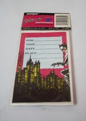 Catwoman Centerpiece Honeycomb + 8 Invitations Batman D C Comics Unique 1992 New