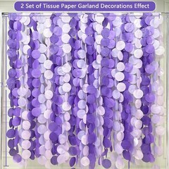 205Ft Lavender Party Decoration Ombre Purple Polka Dot Backdrop Streamer Tiss…