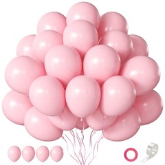 CVPARTYON Pink Balloons 12 Inch 60 Pcs Light Baby Pastel Pink Latex Balloons …