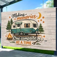 Polyester Retro Trailer Banner 71×43 – Perfect for Family Events & Parties