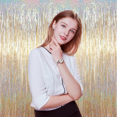 3.3 X 6.6 Ft Foil Fringe Backdrop Curtains, Tinsel Streamers Party Decorations,