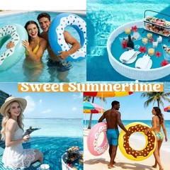 4PCS Inflatable Pool Floats 35″ Swimming Rings Large Inner Tube Swimming Pool…