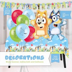 Bluey Disposable Birthday Tableware (Plates, Napkins, Tablecover, Balloons)