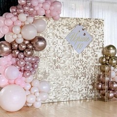 Light Gold Shimmer Wall Backdrop 6ftx4ft Square Sequin 24 sqft NIB