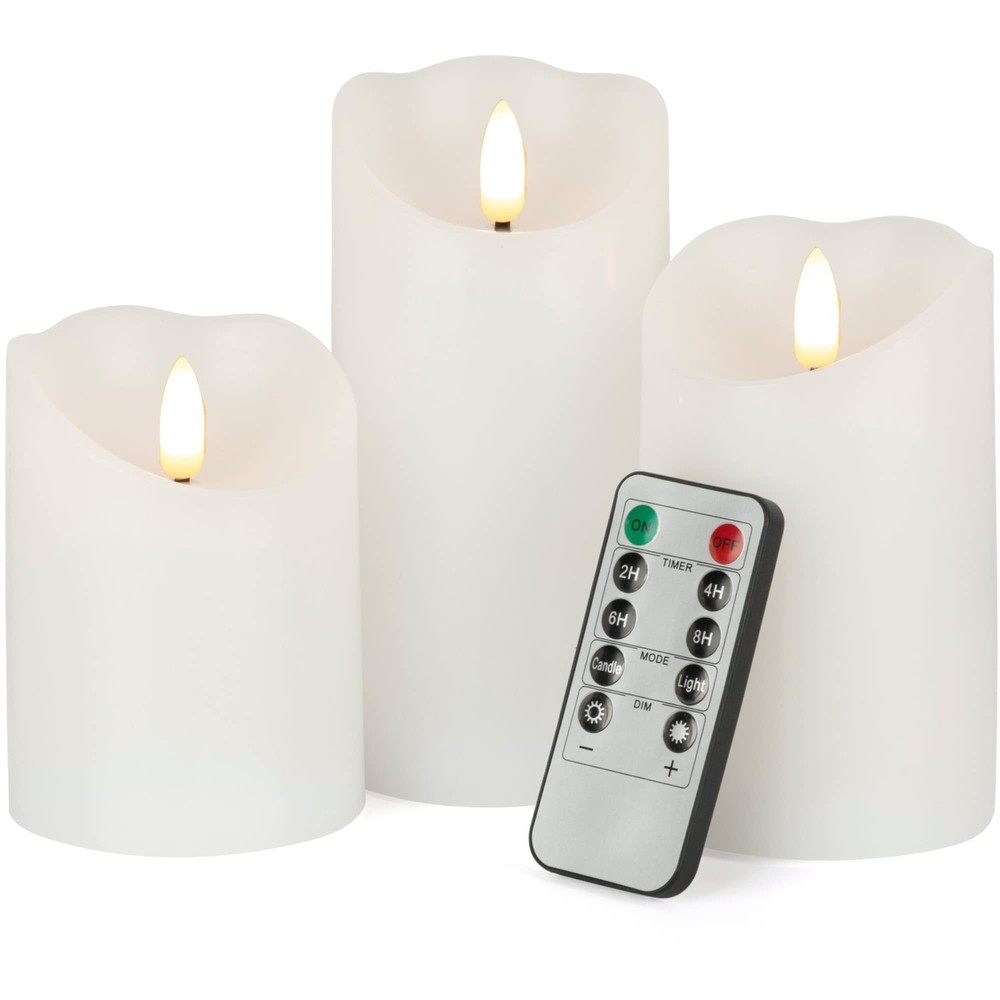 Flameless Candles with Remote, Battery Operated Wax LED Flickering Candles – …