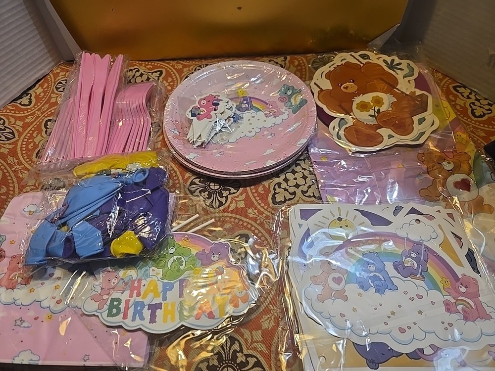 Care Bears Vintage Style Complete Birthday Decorating Kit 11 Part Banner Plates