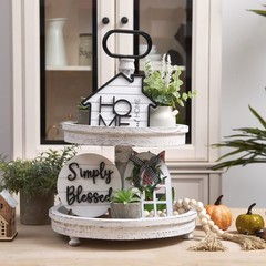 Houmury Rustic 9.09 x 6.22 x 3.82 inches, Set of 8-without Tiered Tray