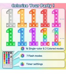 Colorful 4FT Light Up Letters, 18 Colors, Remote Control Alphabet Sign for “ A “