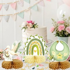 8Pcs Bear Baby Shower Decorations Honeycomb Centerpieces for Boy, Confetti Ba…