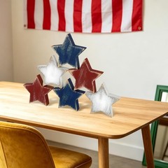 Charming Retro Wooden Star Decorations (Set of 6) for Independence Day & Beyond